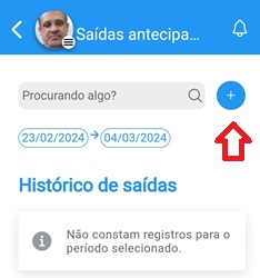 Saída Antecipada sinal de + para adicionar