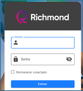 Tela de acesso do portal da richmond